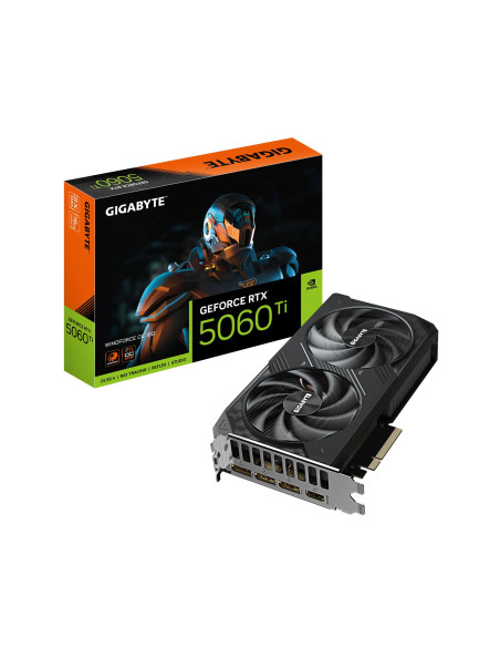 GIGABYTE GeForce RTX 5060 Ti WINDFORCE OC 16GB vaizdo plokštė – vaizdo plokštė ir pakuotė