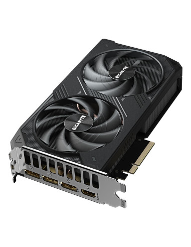 GIGABYTE GeForce RTX 5060 Ti WINDFORCE OC 16GB vaizdo plokštė – aušinimo sistemos vaizdas kampu