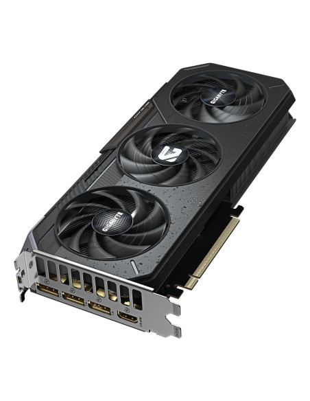 GIGABYTE GeForce RTX 5060 Ti GAMING OC 16GB vaizdo plokštė – aušinimo sistemos vaizdas kampu