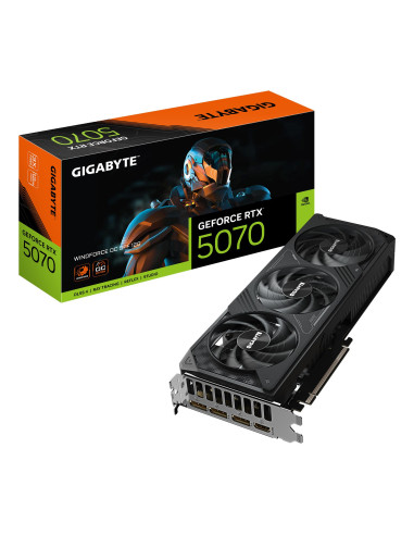 GIGABYTE GeForce RTX 5070 WINDFORCE OC 12GB vaizdo plokštė – vaizdo plokštė ir pakuotė