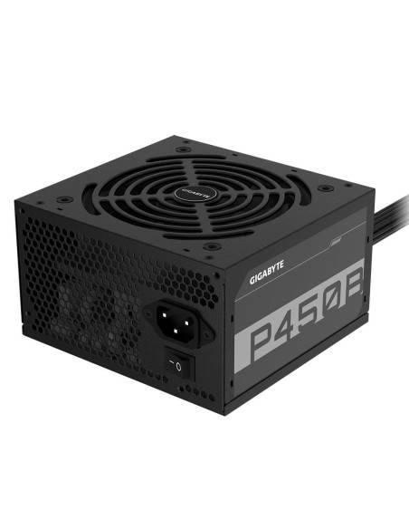 GIGABYTE P450B 450W maitinimo blokas – elektros įvadas ir ventiliatorius