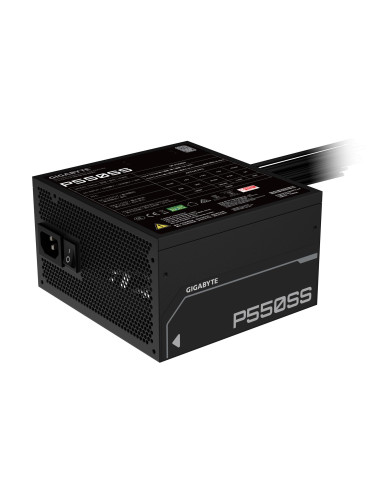 GIGABYTE P650SS 650W maitinimo blokas – elektros įvadas ir techninių duomenų etiketė