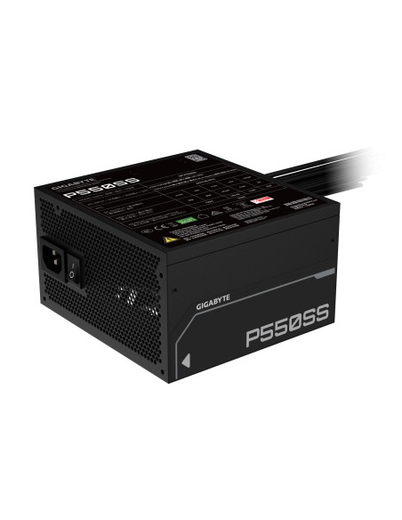 GIGABYTE P650SS 650W maitinimo blokas – elektros įvadas ir techninių duomenų etiketė
