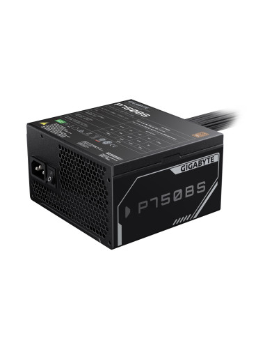 GIGABYTE P750BS 750W maitinimo blokas – elektros įvadas ir techninių duomenų etiketė
