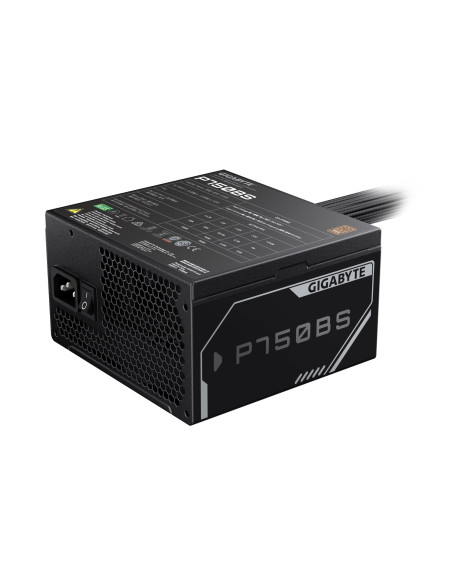 GIGABYTE P750BS 750W maitinimo blokas – elektros įvadas ir techninių duomenų etiketė