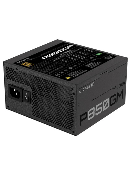 GIGABYTE P850GM 850W maitinimo blokas – elektros įvadas ir ventiliatorius