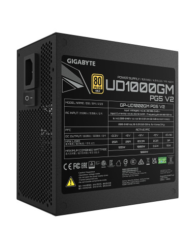 GIGABYTE UD1000GM PG5 V2 1000W maitinimo blokas – techninių duomenų etiketė