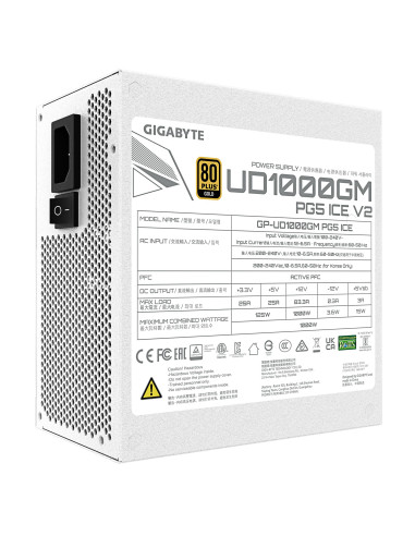 GIGABYTE UD1000GM PG5 ICE 1000W maitinimo blokas – techninių duomenų etiketė