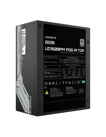 GIGABYTE UD1600PM PG5 1600W maitinimo blokas – techninių duomenų etiketė