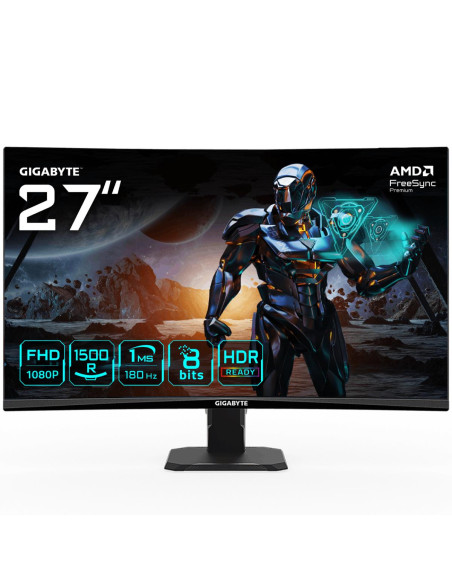GIGABYTE GS27FC 27 colių lenktas žaidimų monitorius – ekranas iš priekio