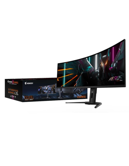 GIGABYTE AORUS CO49DQ 49 colių lenktas monitorius – ekranas su pakuote