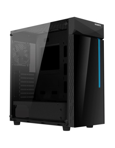 GIGABYTE C200 GLASS kompiuterio korpusas – bendras vaizdas kampu