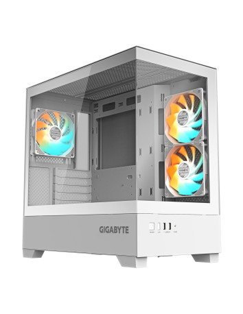 GIGABYTE C201 PANORAMIC ICE kompiuterio korpusas – bendras vaizdas kampu