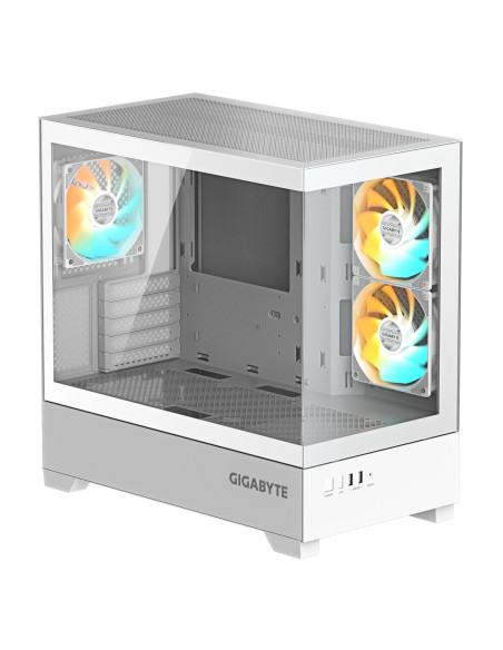 GIGABYTE C201 PANORAMIC ICE kompiuterio korpusas – korpuso vaizdas iš kitos pusės
