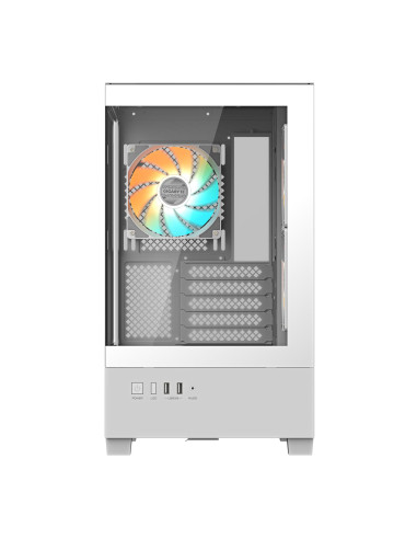 GIGABYTE C201 PANORAMIC ICE kompiuterio korpusas – priekinis stiklo skydelis