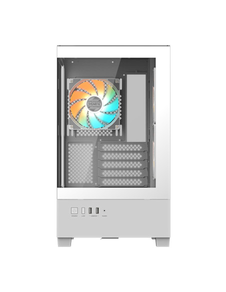 GIGABYTE C201 PANORAMIC ICE kompiuterio korpusas – priekinis stiklo skydelis