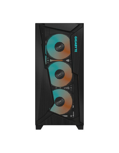GIGABYTE C301G V2 BLACK kompiuterio korpusas – priekinis skydelis ir ventiliatoriai
