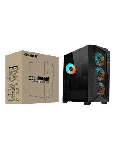 GIGABYTE C301G V2 BLACK kompiuterio korpusas – korpusas ir pakuotė