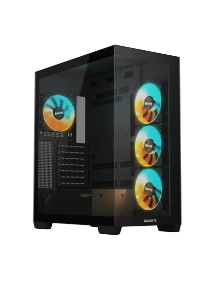 GIGABYTE C500 PANORAMIC STEALTH kompiuterio korpusas – bendras vaizdas kampu
