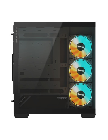 GIGABYTE C500 PANORAMIC STEALTH kompiuterio korpusas – šoninis stiklo skydelis