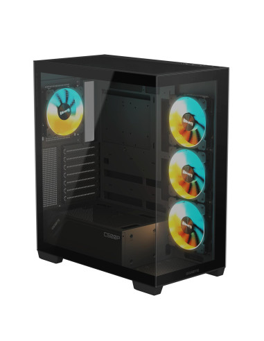 GIGABYTE C500 PANORAMIC STEALTH kompiuterio korpusas – korpuso vaizdas iš kitos pusės