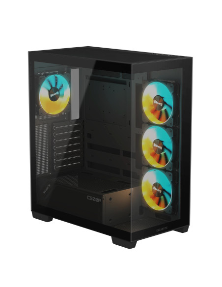 GIGABYTE C500 PANORAMIC STEALTH kompiuterio korpusas – korpuso vaizdas iš kitos pusės