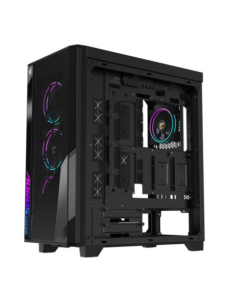 GIGABYTE AORUS C500 GLASS kompiuterio korpusas – korpuso vidus ir komponentų montavimo vietos
