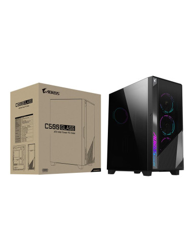 GIGABYTE AORUS C500 GLASS kompiuterio korpusas – korpusas ir pakuotė