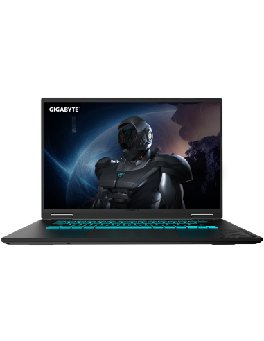 GIGABYTE GAMING A16 3VH RTX 5060 nešiojamas žaidimų kompiuteris – vaizdas iš priekio
