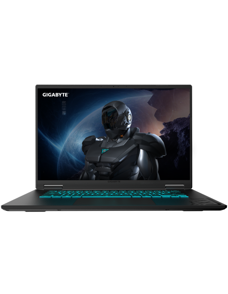 GIGABYTE GAMING A16 3VH RTX 5060 nešiojamas žaidimų kompiuteris – vaizdas iš priekio
