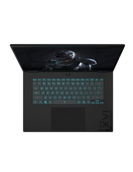 GIGABYTE GAMING A16 CVH RTX 5060 nešiojamas žaidimų kompiuteris – klaviatūra ir jutiklinis kilimėlis iš viršaus