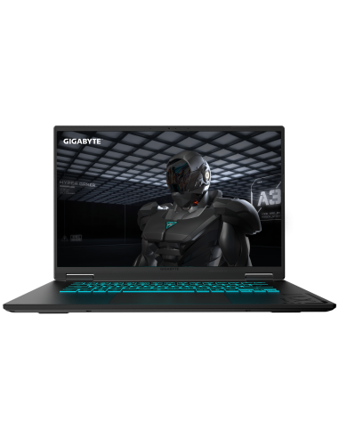 GIGABYTE GAMING A16 EVH RTX 5060 nešiojamas žaidimų kompiuteris – vaizdas iš priekio