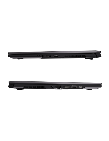 GIGABYTE AERO X16 4WH RTX 5070 nešiojamas žaidimų kompiuteris – šoninės jungtys ir korpuso profilis