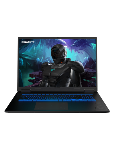 GIGABYTE GAMING A18 3VH RTX 5060 nešiojamas žaidimų kompiuteris – vaizdas iš priekio