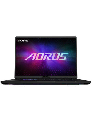 GIGABYTE AORUS MASTER 16 RTX 5090 nešiojamas žaidimų kompiuteris – vaizdas iš priekio